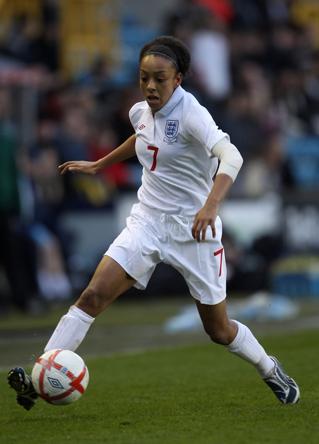 Jess Clarke in action against Spain in April.